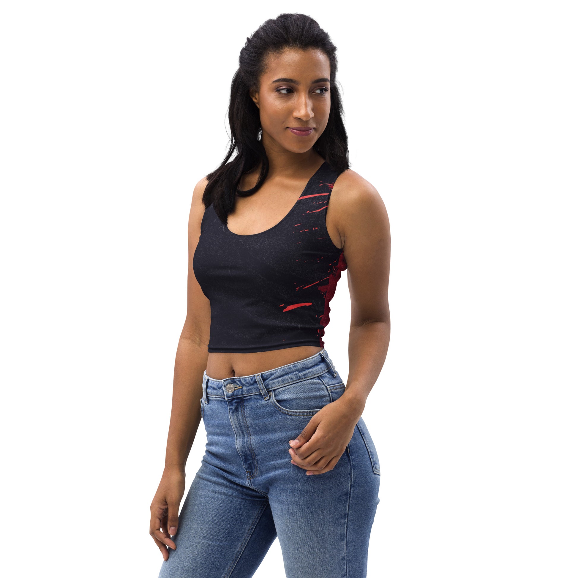 Crop Top Red Black Crush - FLAKOUT