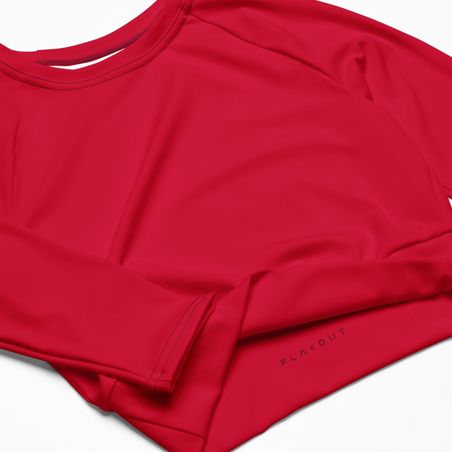 Women's Recycled Long-sleeve Crop Top - Crimson Red