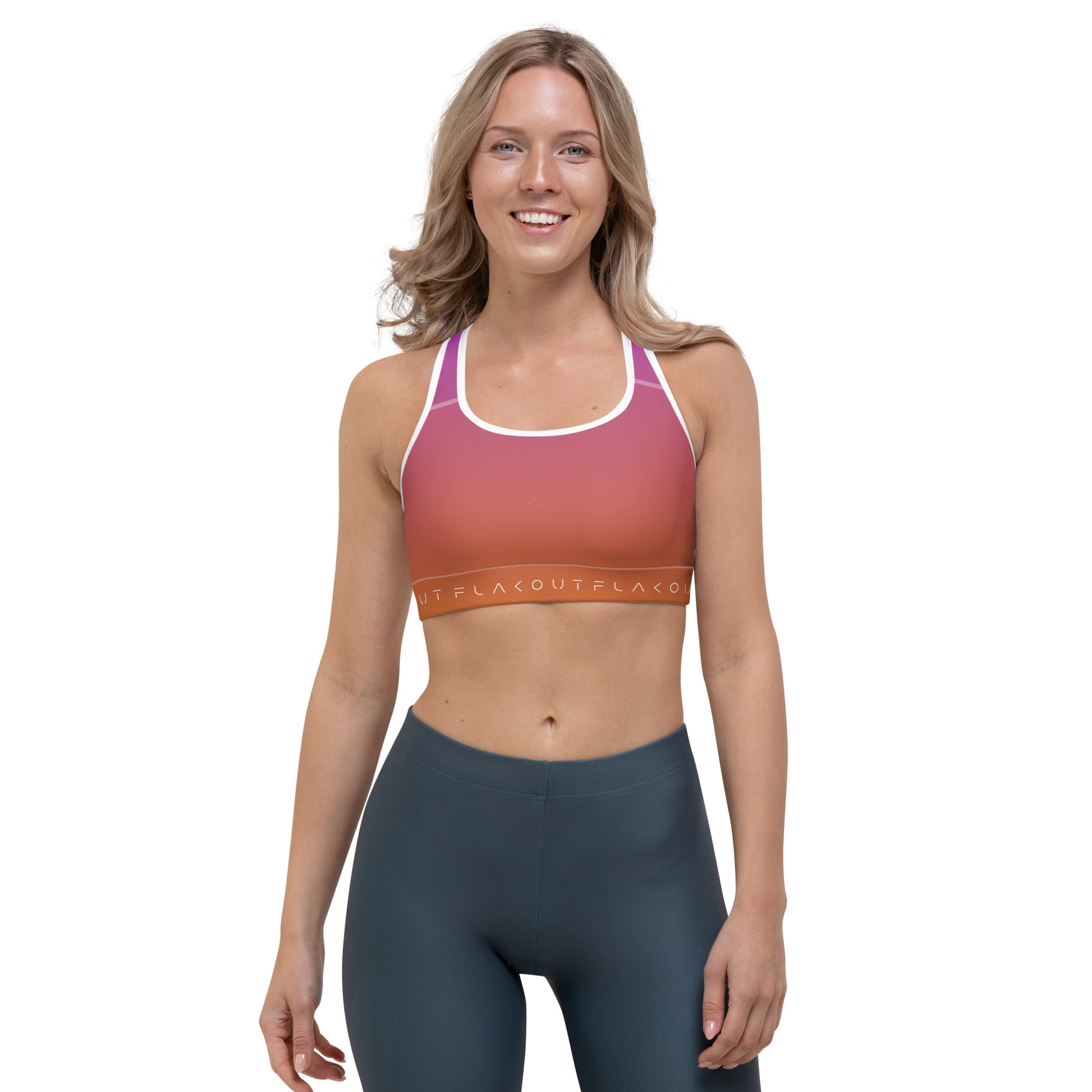 Purple Flame Women's Sports Performance Bra - FLAKOUT