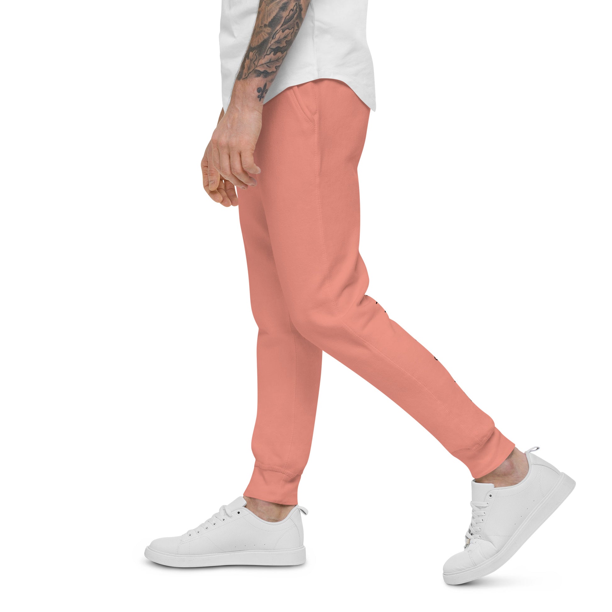 FLAKOUT Logo Back Leg Unisex Fleece Sweatpants - Dusty Rose - FLAKOUT