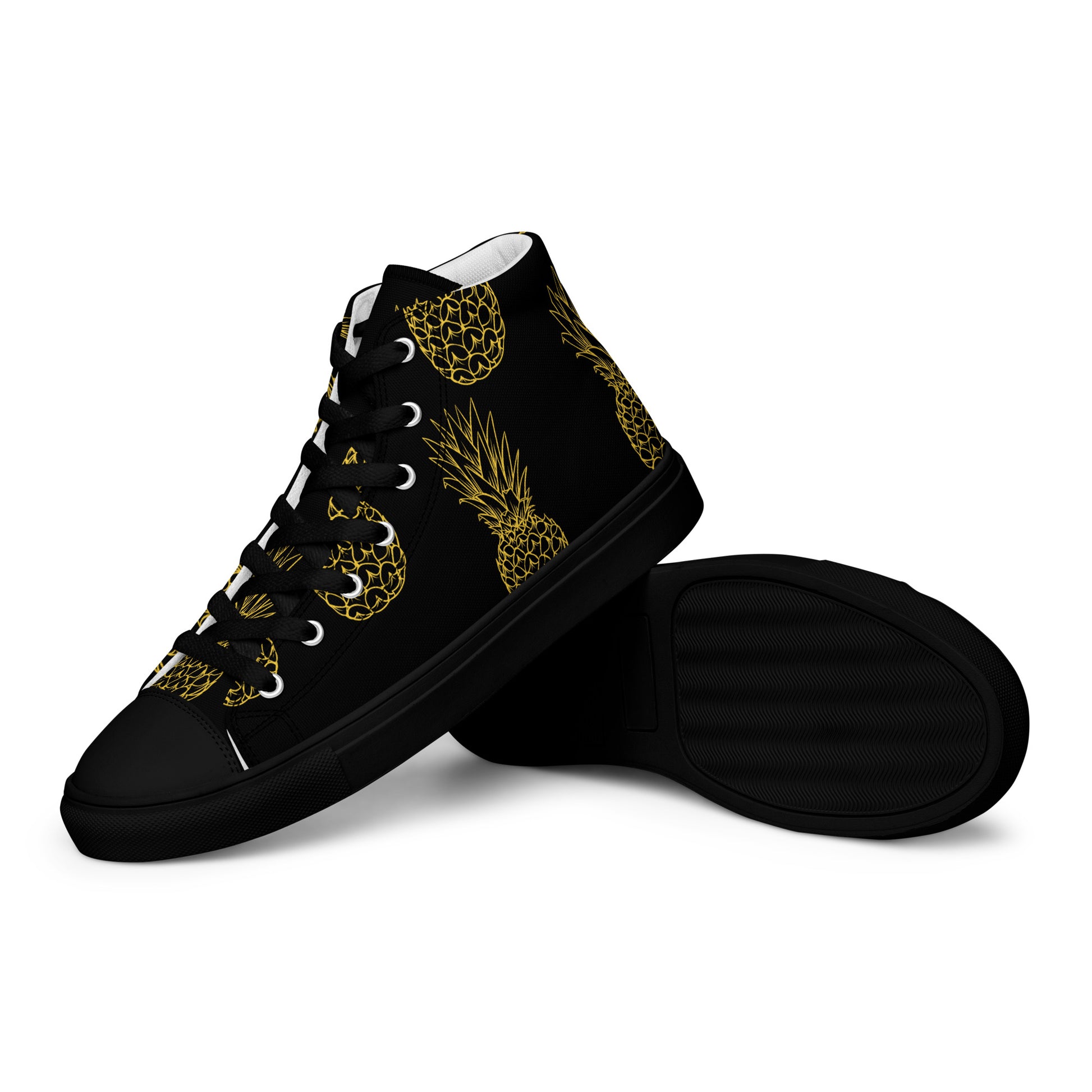 Pineapple Bliss Women's High Top Canvas Shoes - FLAKOUT