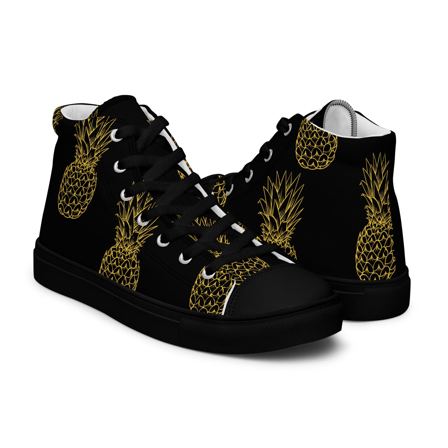 Pineapple Bliss Women's High Top Canvas Shoes - FLAKOUT