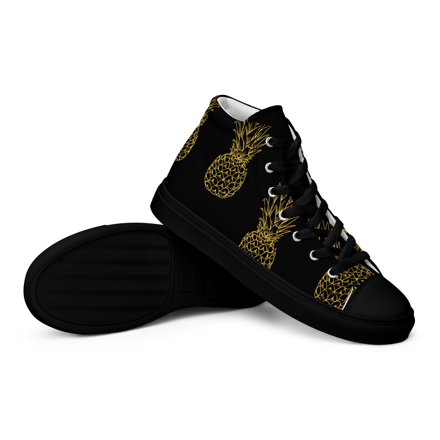 Pineapple Bliss Women's High Top Canvas Shoes - FLAKOUT